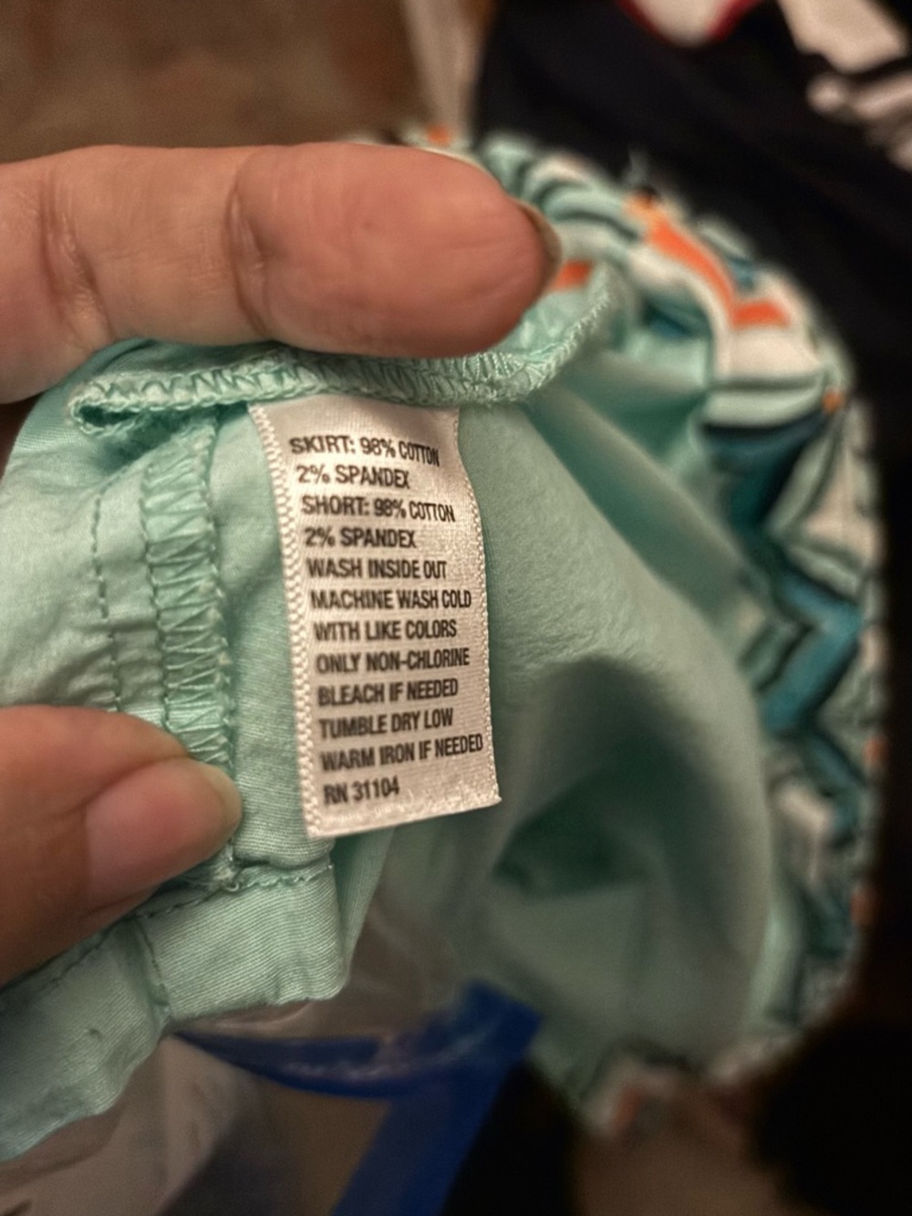 Crown & Ivy Geo Print Skort Retro Y2K Mini Colorblock Teal Orange Size 8 - Picture 3 of 11